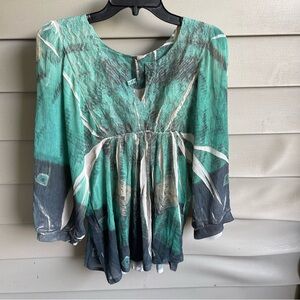 ANTHROPOLOGIE Mushka Sienna Rose L Top BabyDoll Boho Fairy‎ FESTIVAL Y2K 90's